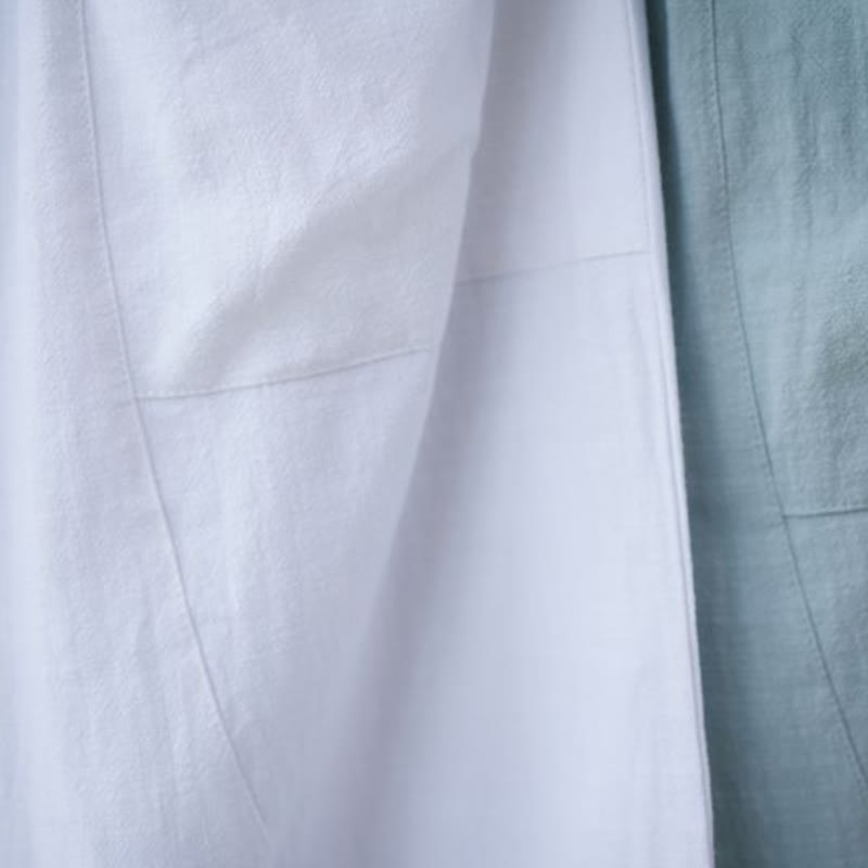 Pantalones harén de lino y algodón con ramio de color liso con cintura elástica y bolsillos para hombre de Buddha Stones - image 31