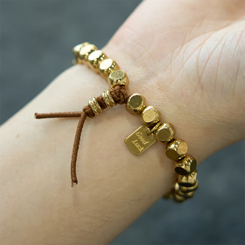 Pulsera de la suerte con hilo de cobre y Buddha Stones para el cuidado personal