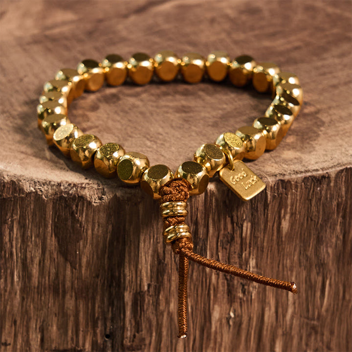 Pulsera de la suerte con hilo de cobre y Buddha Stones para el cuidado personal