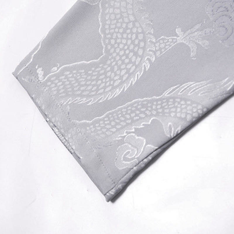 Conjunto de 2 piezas de camisa y pantalones de manga larga con botones de rana y dragón para hombre con Buddha Stones - image 12