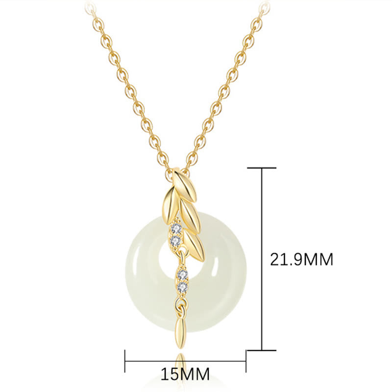 Colgante de plata de ley 925 con forma de trigo y jade hetiano con Buddha Stones