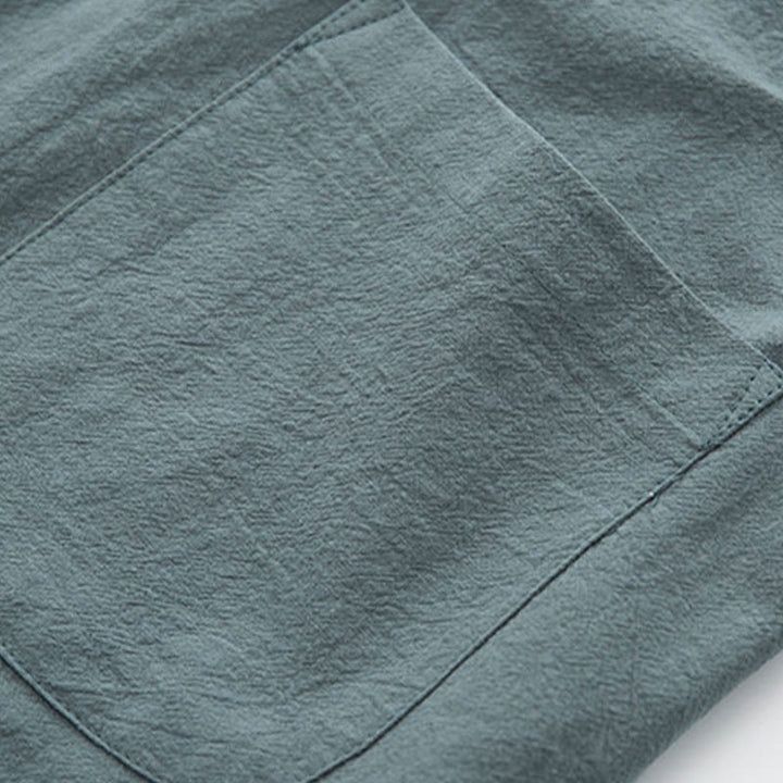 Conjunto de 2 piezas de camisa y pantalones de manga larga con botones de rana de lino para hombre con Buddha Stones - image 9