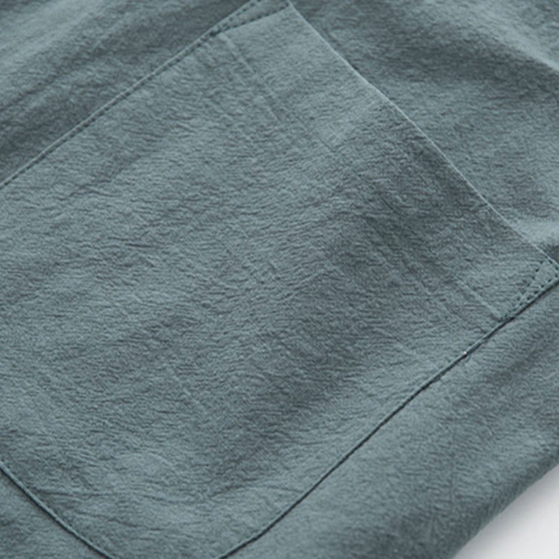 Conjunto de 2 piezas de camisa y pantalones de manga larga con botones de rana de lino para hombre con Buddha Stones - image 9