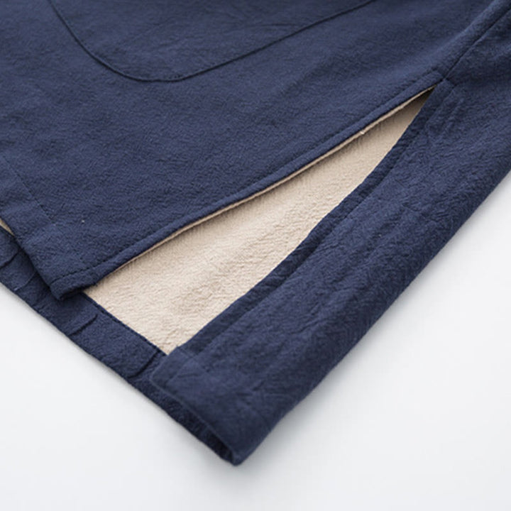 Conjunto de 2 piezas de camisa y pantalones de manga larga con botones de rana de lino para hombre con Buddha Stones - image 31