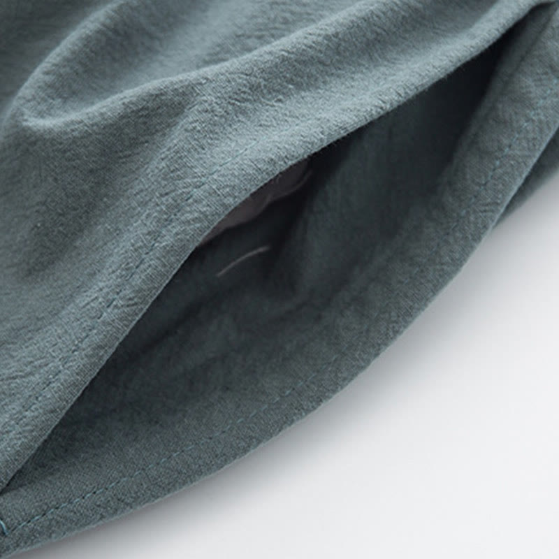 Conjunto de 2 piezas de camisa y pantalones de manga larga con botones de rana de lino para hombre con Buddha Stones - image 15