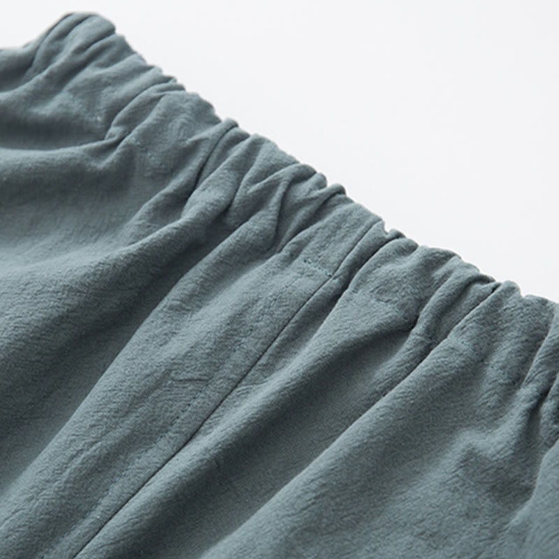 Conjunto de 2 piezas de camisa y pantalones de manga larga con botones de rana de lino para hombre con Buddha Stones - image 14