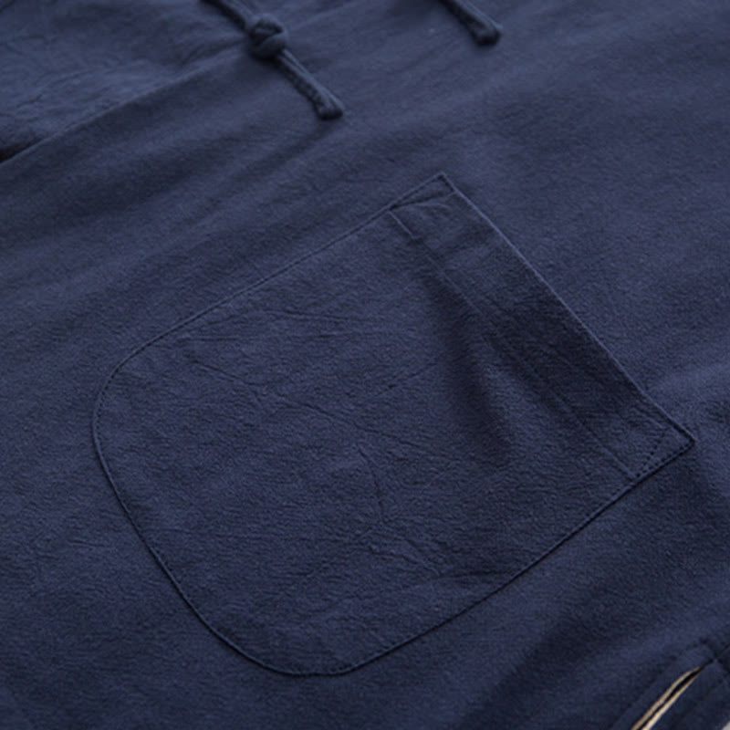 Conjunto de 2 piezas de camisa y pantalones de manga larga con botones de rana de lino para hombre con Buddha Stones - image 28