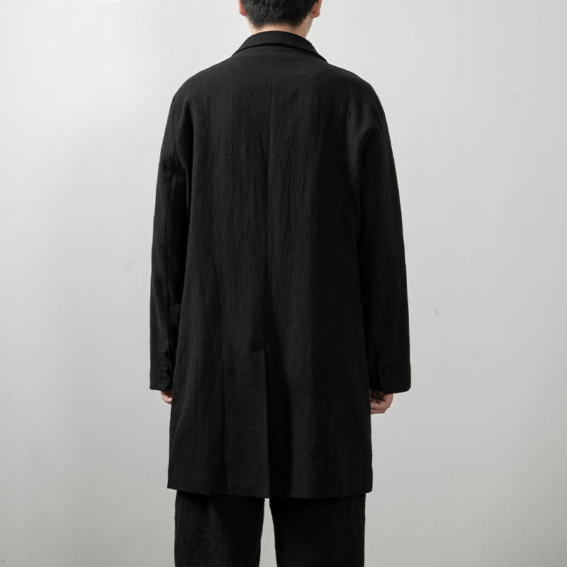 Abrigo de algodón sencillo de manga larga y longitud media para hombre con Buddha Stones en otoño - image 4