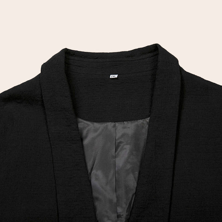 Abrigo de algodón sencillo de manga larga y longitud media para hombre con Buddha Stones en otoño - image 7