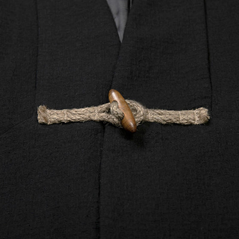 Abrigo de algodón sencillo de manga larga y longitud media para hombre con Buddha Stones en otoño - image 8