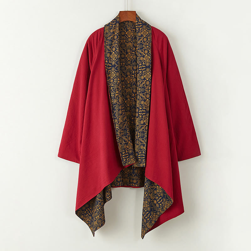 Chaqueta de algodón de largo medio con doble cara para hombre de Buddha Stones Fall