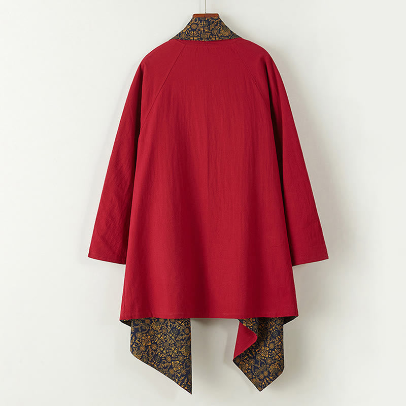Chaqueta de algodón de largo medio con doble cara para hombre de Buddha Stones Fall