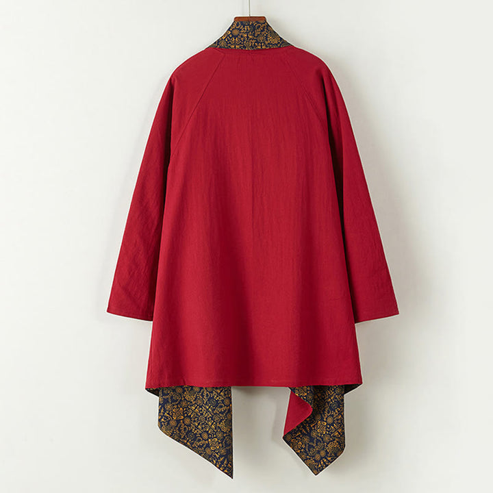 Chaqueta de algodón de largo medio con doble cara para hombre de Buddha Stones Fall