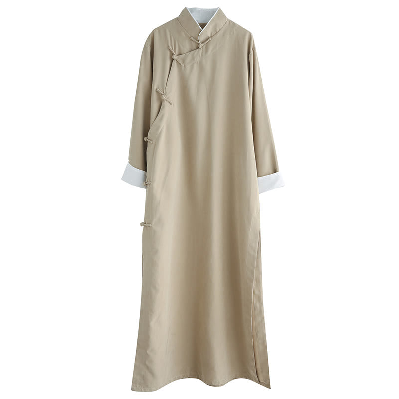 Traje Tang de algodón con botones de rana y color sólido para hombre, con Buddha Stones y caída - image 19