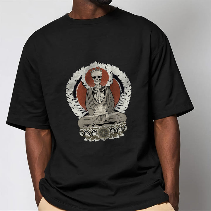 Camiseta con estampado de esqueleto de Buddha Stones - image 1