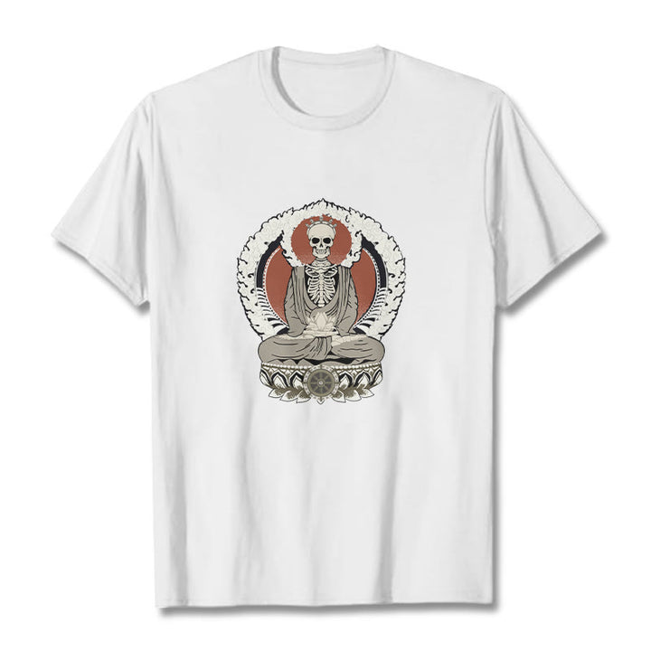 Camiseta con estampado de esqueleto de Buddha Stones - Blanco - 2XL - image 5