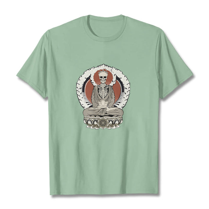 Camiseta con estampado de esqueleto de Buddha Stones - Verde pálido - 2XL - image 14