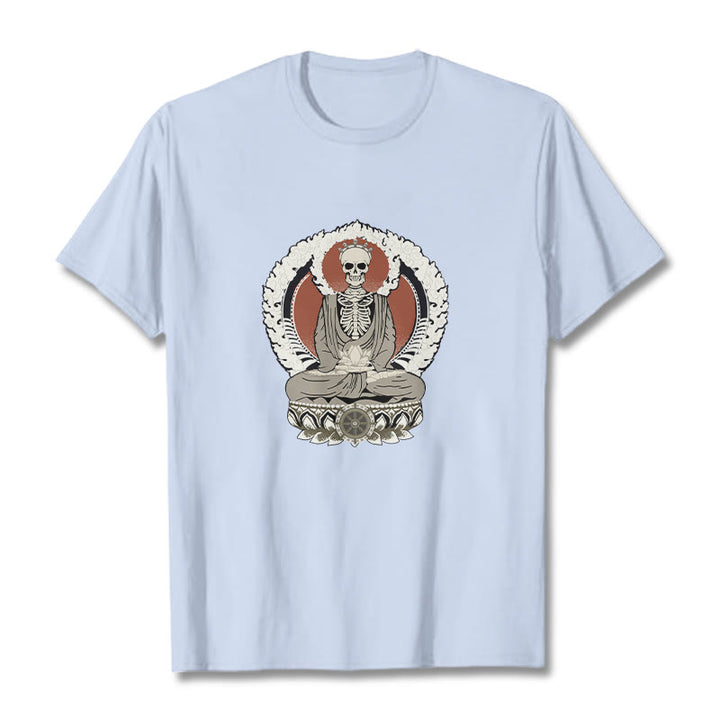 Camiseta con estampado de esqueleto de Buddha Stones - Cian claro - 2XL - image 18