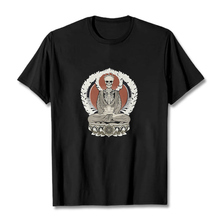Camiseta con estampado de esqueleto de Buddha Stones - Negro - 2XL - image 0
