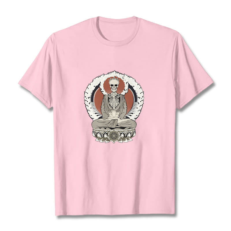 Camiseta con estampado de esqueleto de Buddha Stones - rosa claro - 2XL - image 12