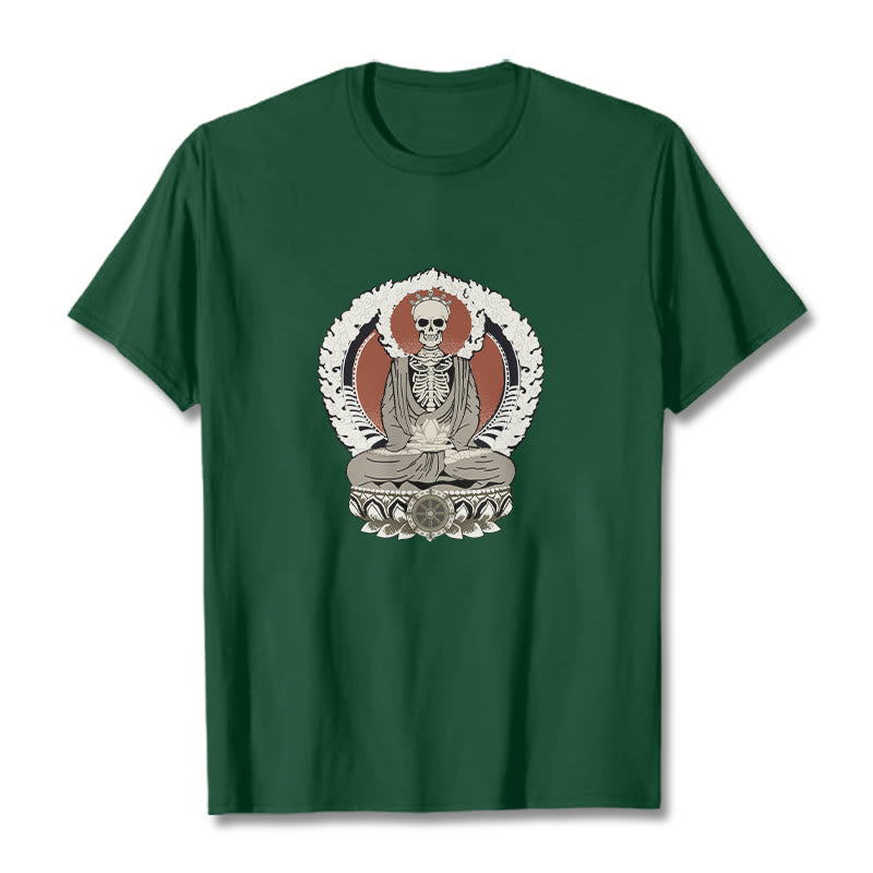 Camiseta con estampado de esqueleto de Buddha Stones - Verde bosque - 2XL - image 10