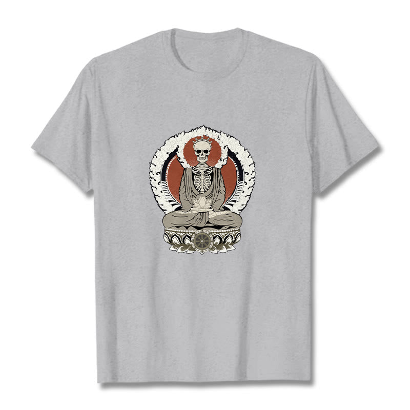 Camiseta con estampado de esqueleto de Buddha Stones - Gris claro - 2XL - image 20