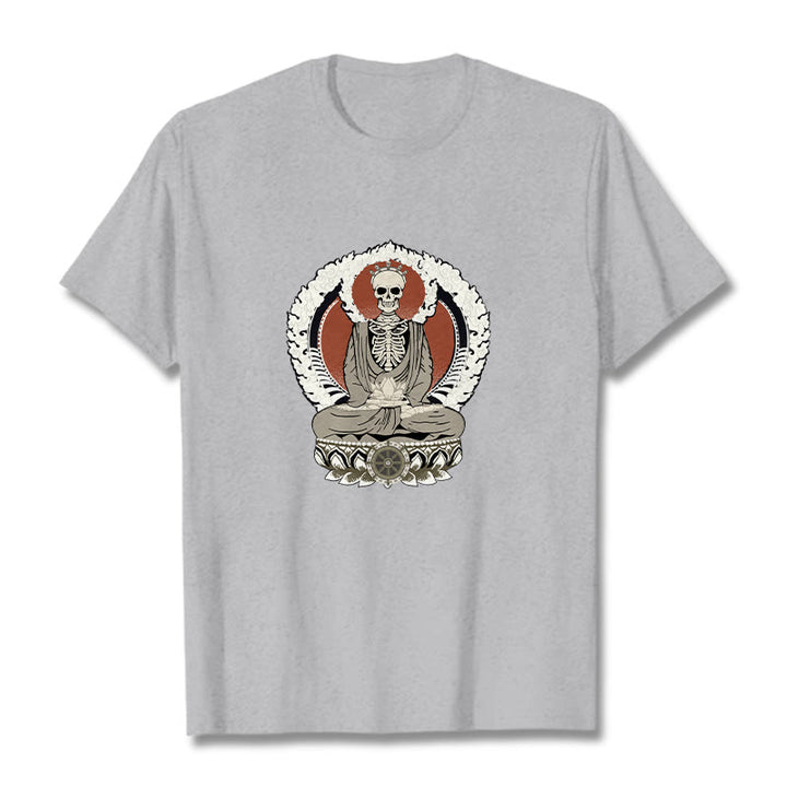 Camiseta con estampado de esqueleto de Buddha Stones - Gris claro - 2XL - image 20