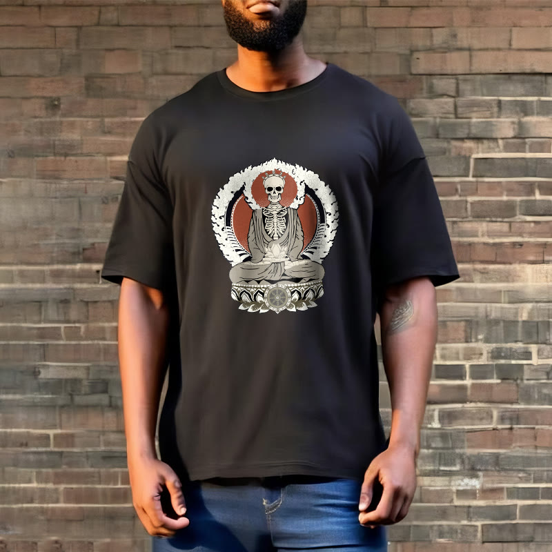 Camiseta con estampado de esqueleto de Buddha Stones - image 3