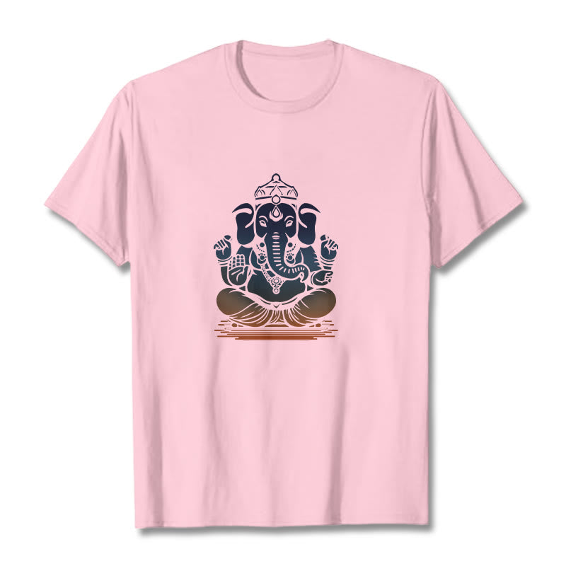 Camiseta con estampado de elefante Ganesh meditando con Buddha Stones - rosa claro - 2XL - image 12