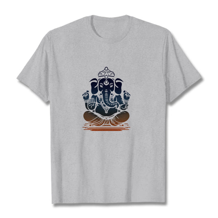 Camiseta con estampado de elefante Ganesh meditando con Buddha Stones - Gris claro - 2XL - image 19