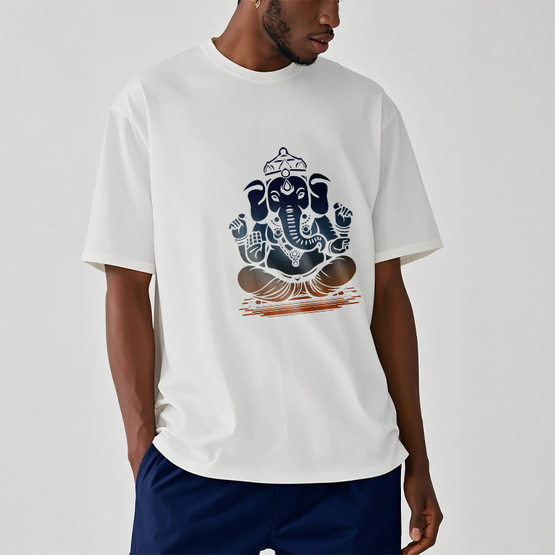 Camiseta con estampado de elefante Ganesh meditando con Buddha Stones - image 2