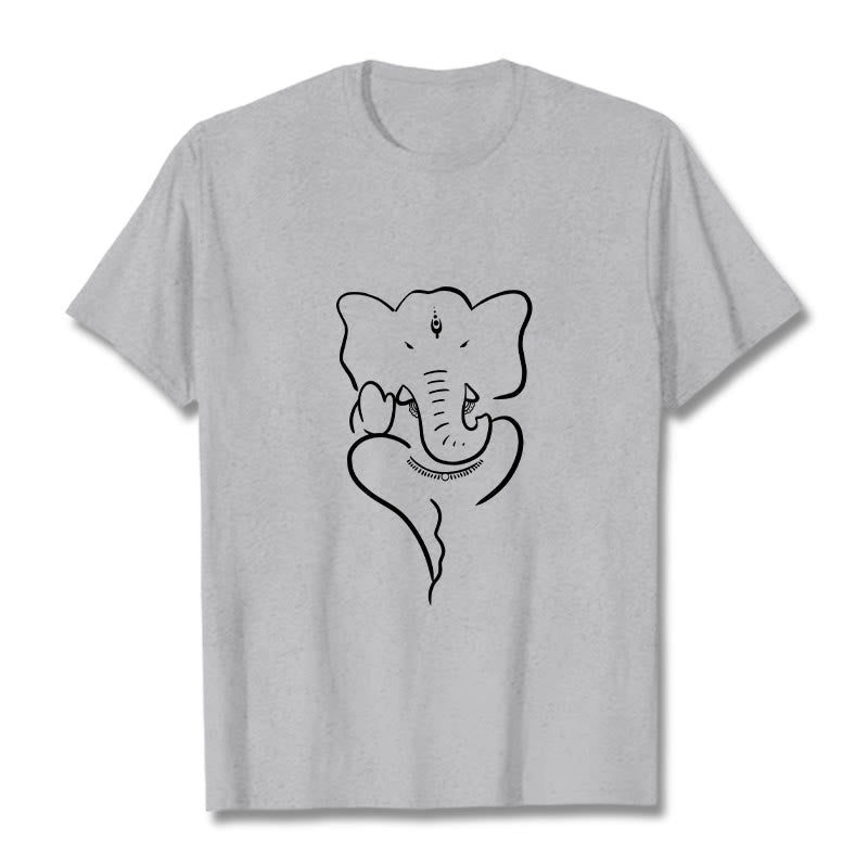 Camiseta con dibujo de elefante Ganesh y Buddha Stones - Gris claro - 2XL - image 19