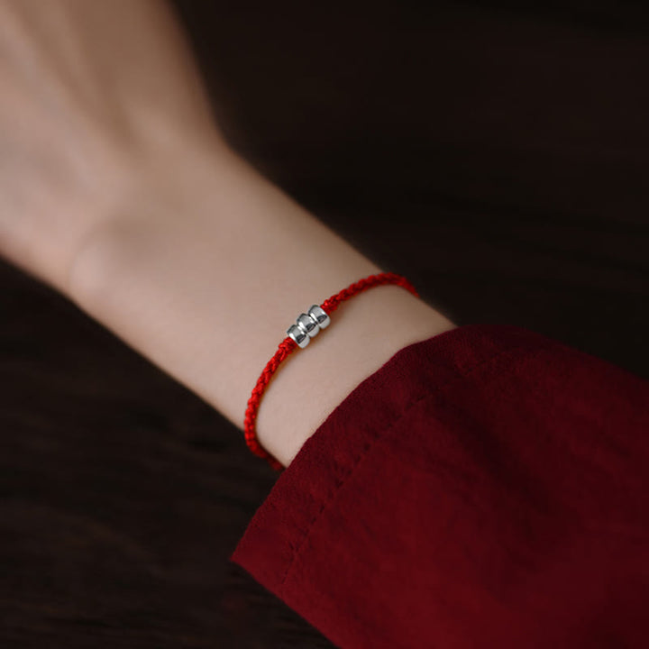 Pulsera trenzada para tobillo con cuentas de plata de ley 925 y Buddha Stones que protegen la suerte - image 9