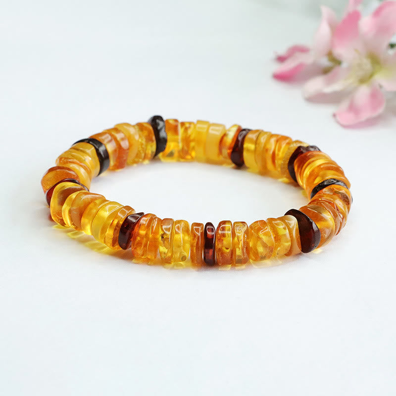 Pulsera de confianza con hebilla de paz y ámbar con Buddha Stones