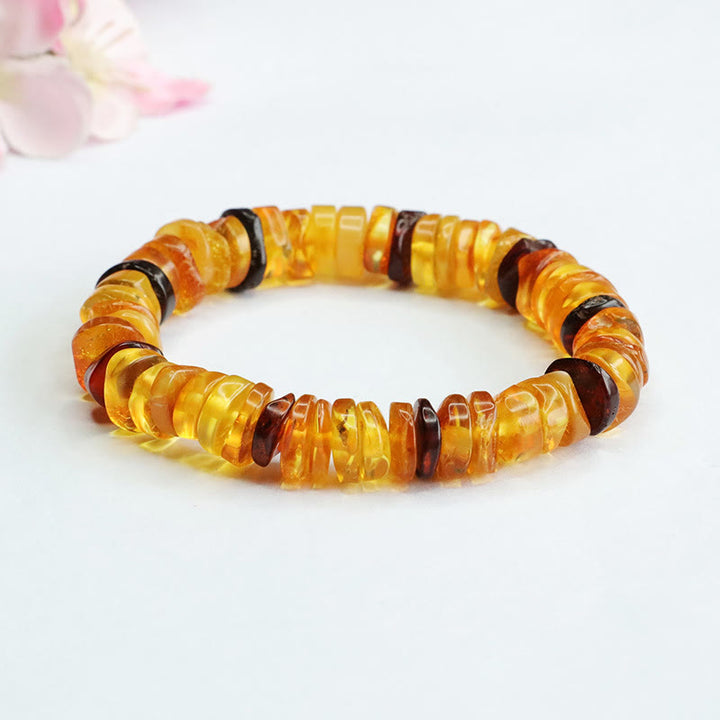 Pulsera de confianza con hebilla de paz y ámbar con Buddha Stones