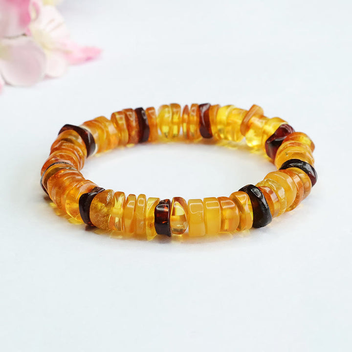 Pulsera de confianza con hebilla de paz y ámbar con Buddha Stones