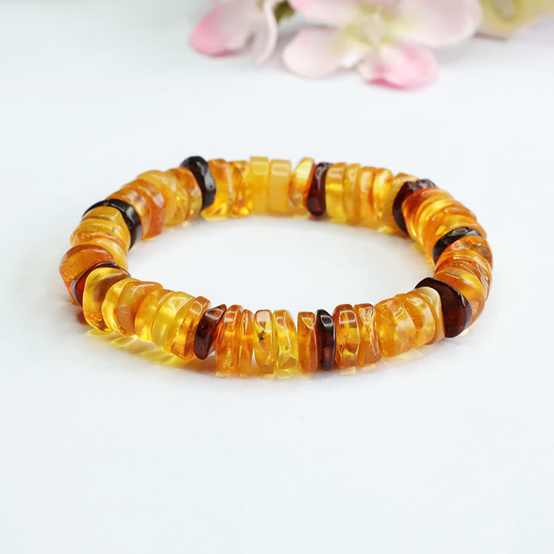 Pulsera de confianza con hebilla de paz y ámbar con Buddha Stones