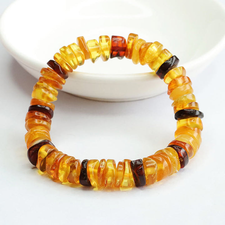 Pulsera de confianza con hebilla de paz y ámbar con Buddha Stones