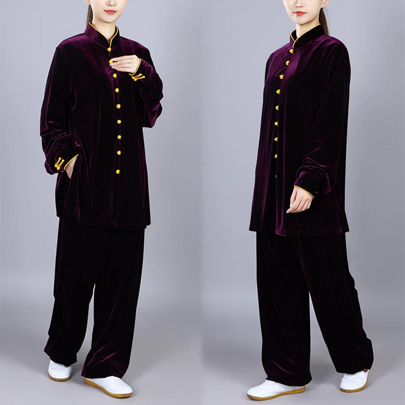 Conjunto de ropa unisex de terciopelo de felpa con Buddha Stones, 2 piezas, otoño e invierno, para meditación, tai chi, qigong y práctica zen - image 18