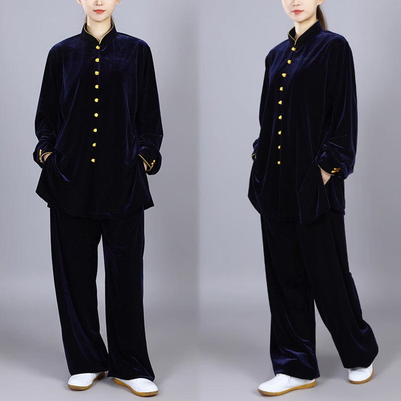 Conjunto de ropa unisex de terciopelo de felpa con Buddha Stones, 2 piezas, otoño e invierno, para meditación, tai chi, qigong y práctica zen - image 15