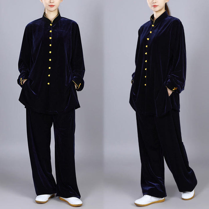 Conjunto de ropa unisex de terciopelo de felpa con Buddha Stones, 2 piezas, otoño e invierno, para meditación, tai chi, qigong y práctica zen - image 15