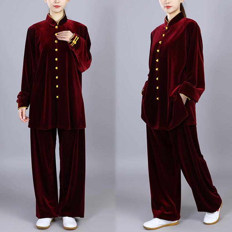 Conjunto de ropa unisex de terciopelo de felpa con Buddha Stones, 2 piezas, otoño e invierno, para meditación, tai chi, qigong y práctica zen - image 9