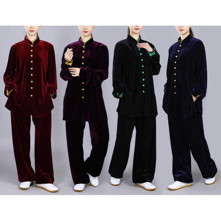 Conjunto de ropa unisex de terciopelo de felpa con Buddha Stones, 2 piezas, otoño e invierno, para meditación, tai chi, qigong y práctica zen - image 22