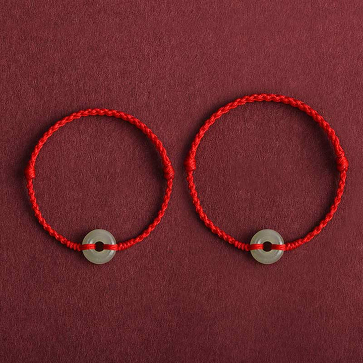 Pulsera trenzada para tobillo con hebilla de protección de la suerte y jade hetiano natural con Buddha Stones