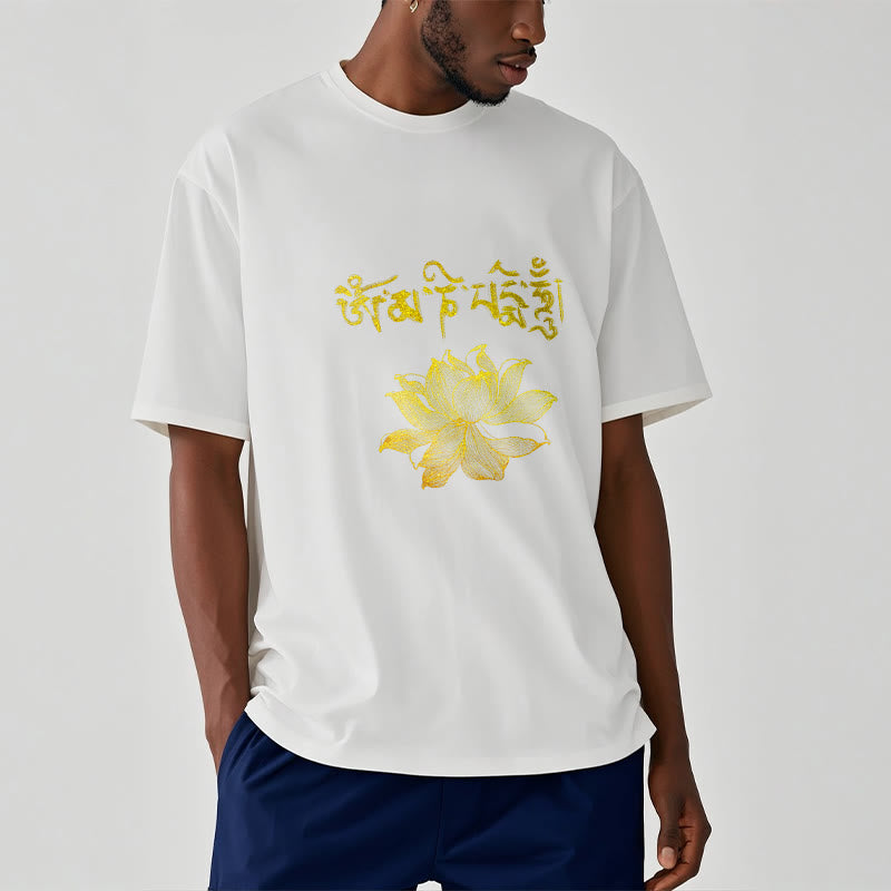 Buddha Stones Camiseta sánscrita Golden Lotus - image 6