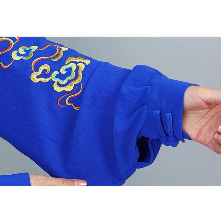 Conjunto de ropa unisex de algodón con Buddha Stones, 2 piezas, nubes auspiciosas de colores otoñales, meditación de Tai Chi, Qigong y Zen