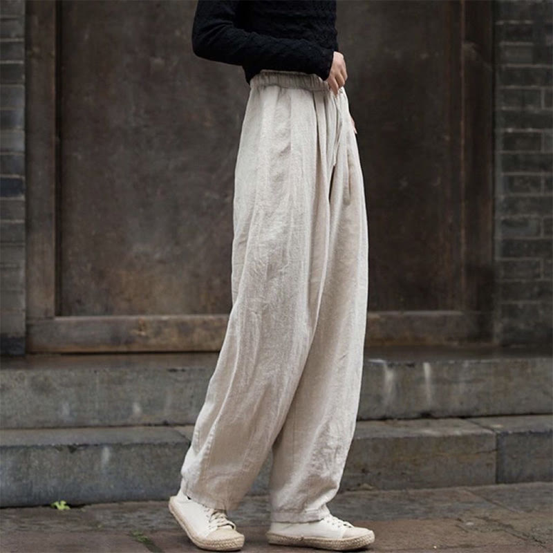 Pantalones de algodón para mujer con diseño liso de Buddha Stones - image 8