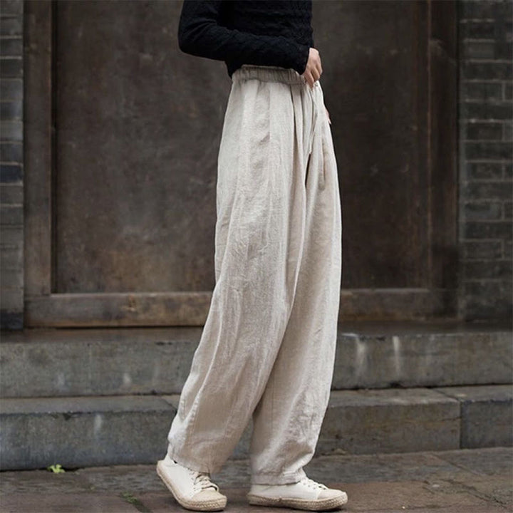 Pantalones de algodón para mujer con diseño liso de Buddha Stones - image 8