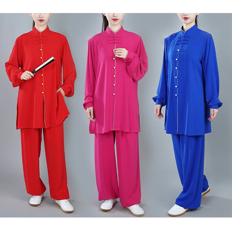 Conjunto de 2 piezas de ropa unisex de algodón con diseño de Buddha Stones y botones de color liso para meditación, tai chi, qigong y zen