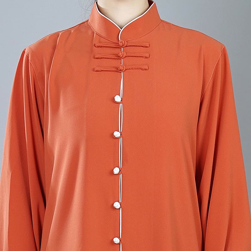 Conjunto de 2 piezas de ropa unisex de algodón con diseño de Buddha Stones y botones de color liso para meditación, tai chi, qigong y zen